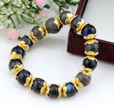Natural Labradorite stone beaded bracelet, Adjustable bracelet for women